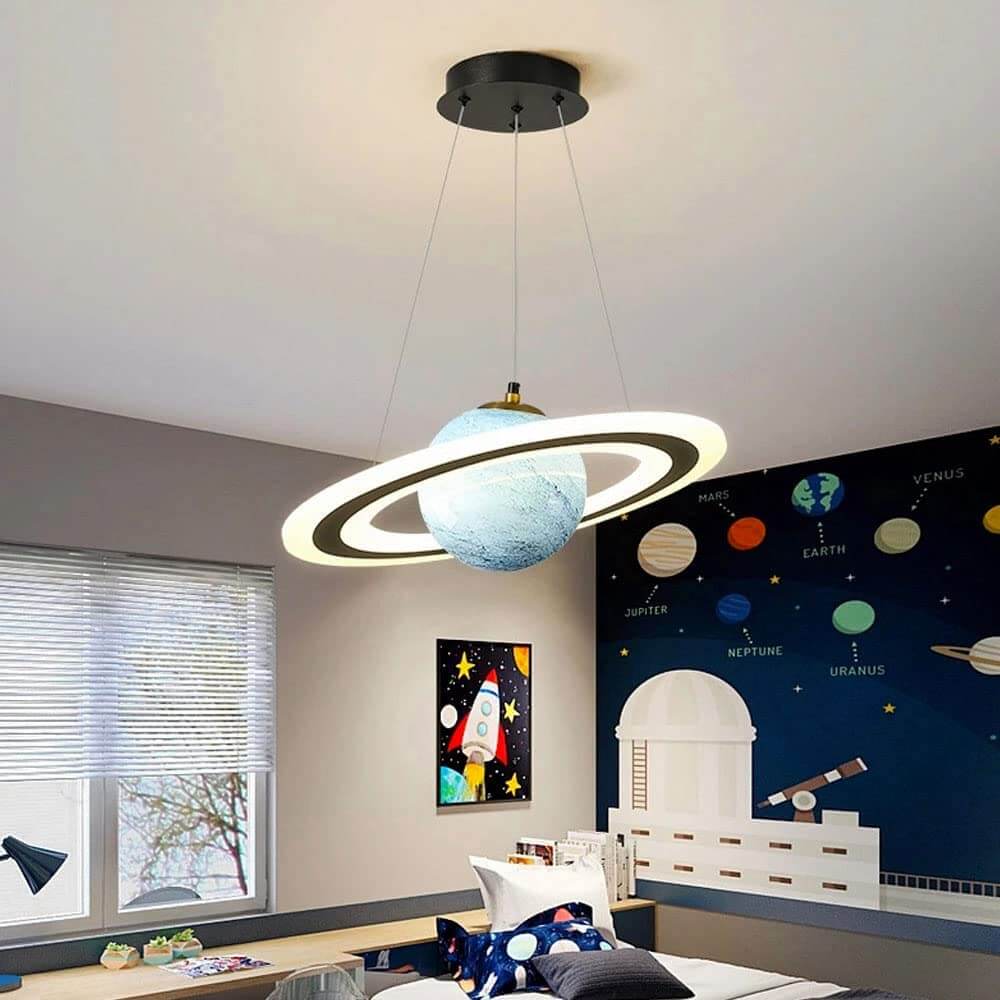 Lámpara colgante LED para habitación infantil con diseño de planetas – Ambiente mágico