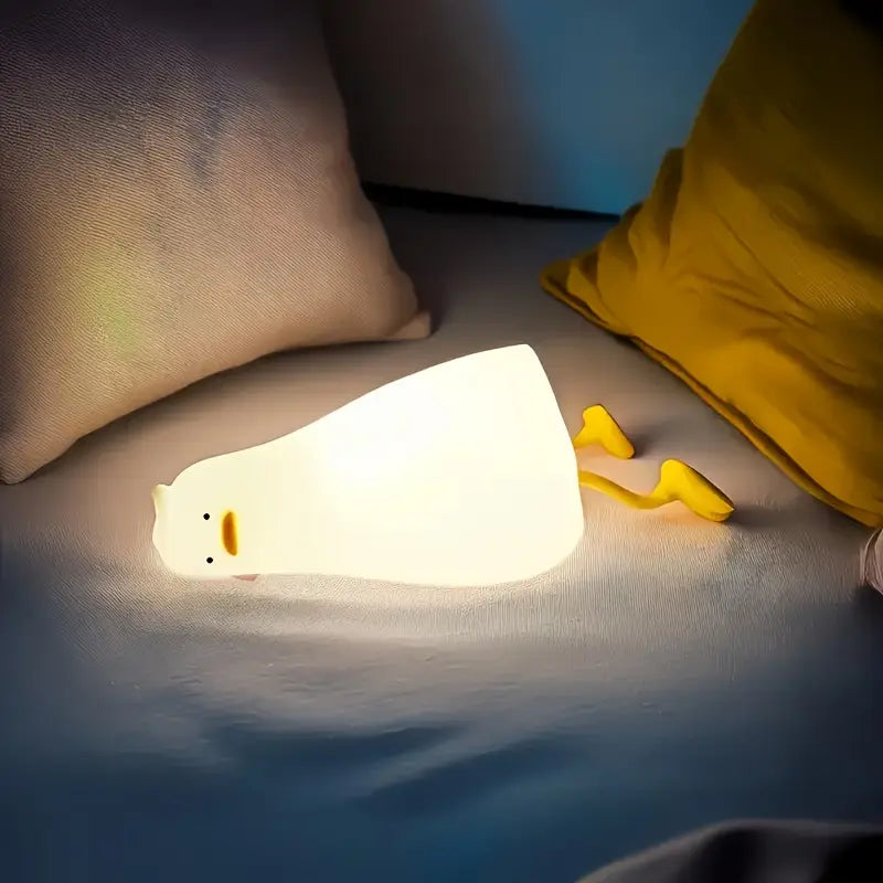 Eend-nachtlampje van zacht silicone met dimbaar licht voor de kinderkamer