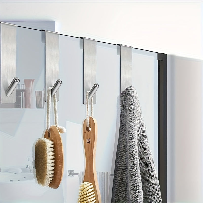 Modern Steel Glass Door Hooks Set – Stylish, Silent and Practical