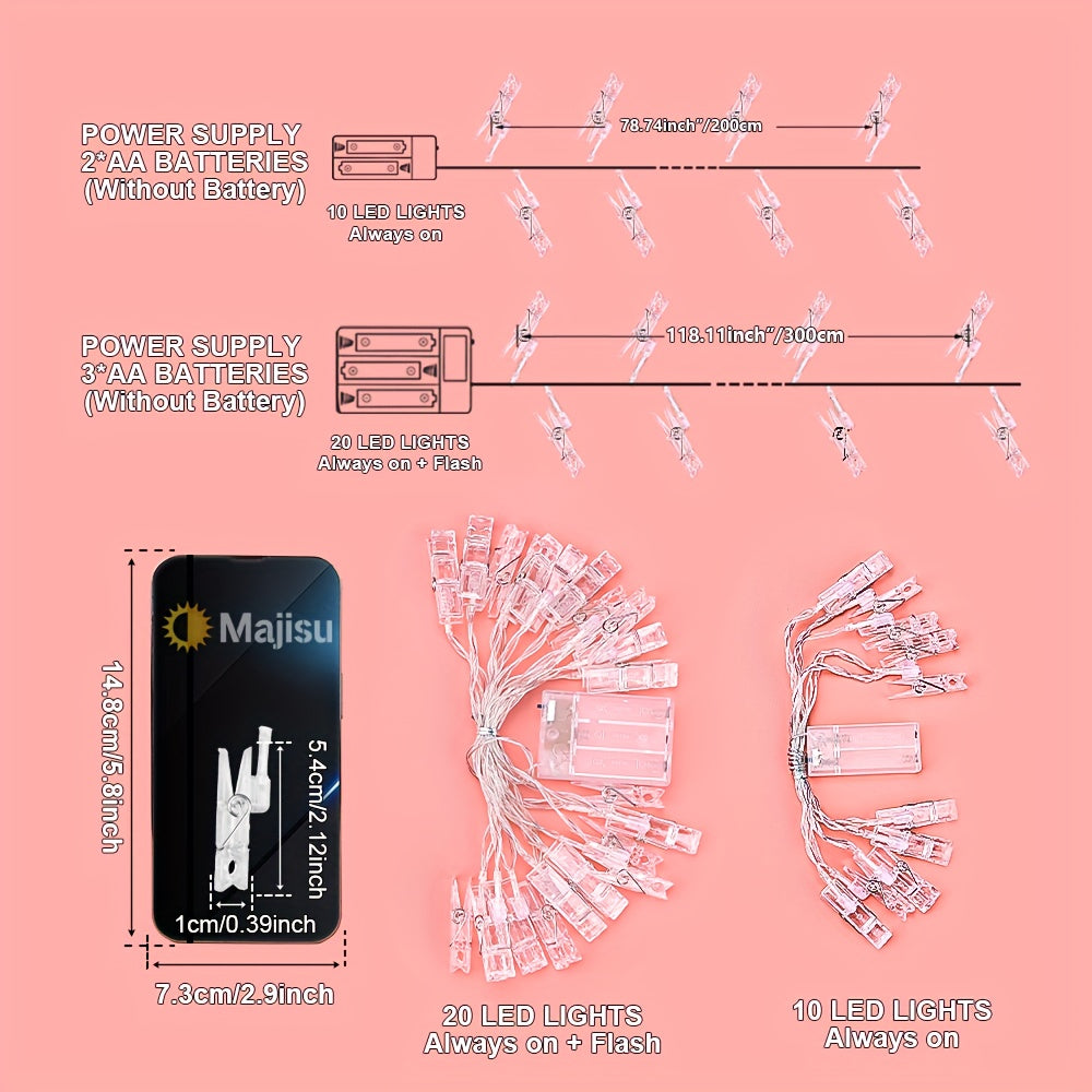 Lampada LED per foto ClipGlow - Magiche lucine con mollette per foto