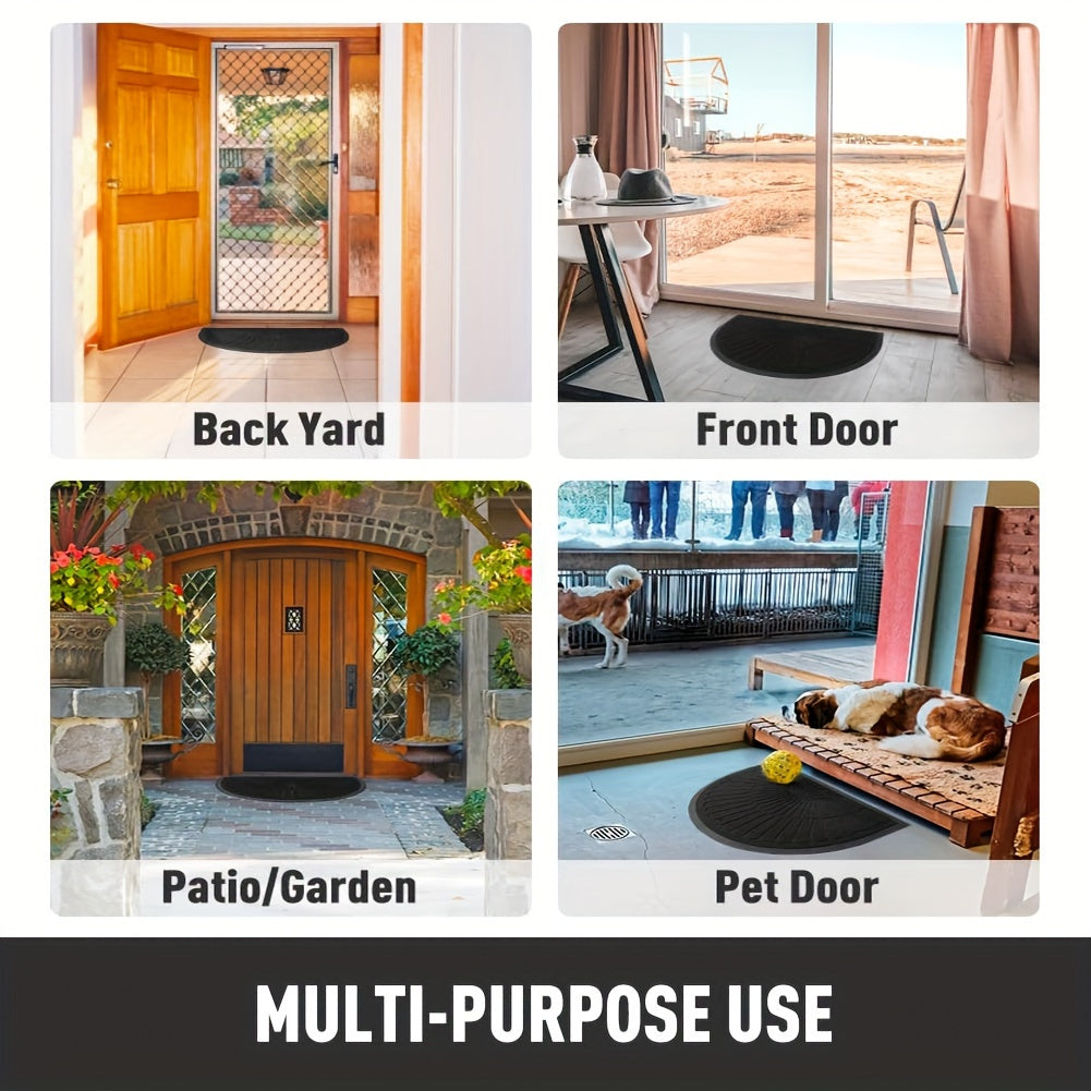 Sustainable Rubber Doormat - Half-Round Design for Outdoor and Indoor Use