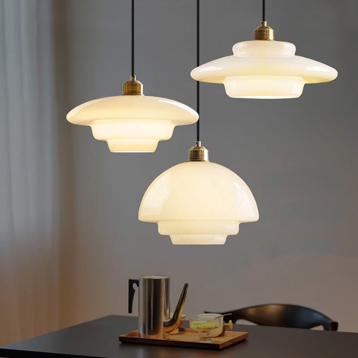 Timeless White Glass Pendant Lamp for an Elegant Interior
