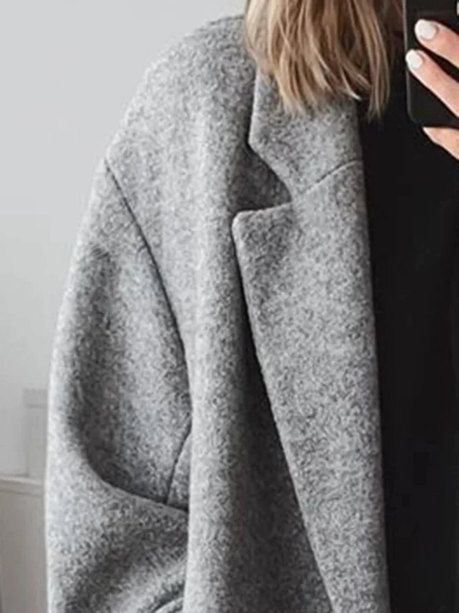 Chic Oversized Midi Women's Coat with Buttons