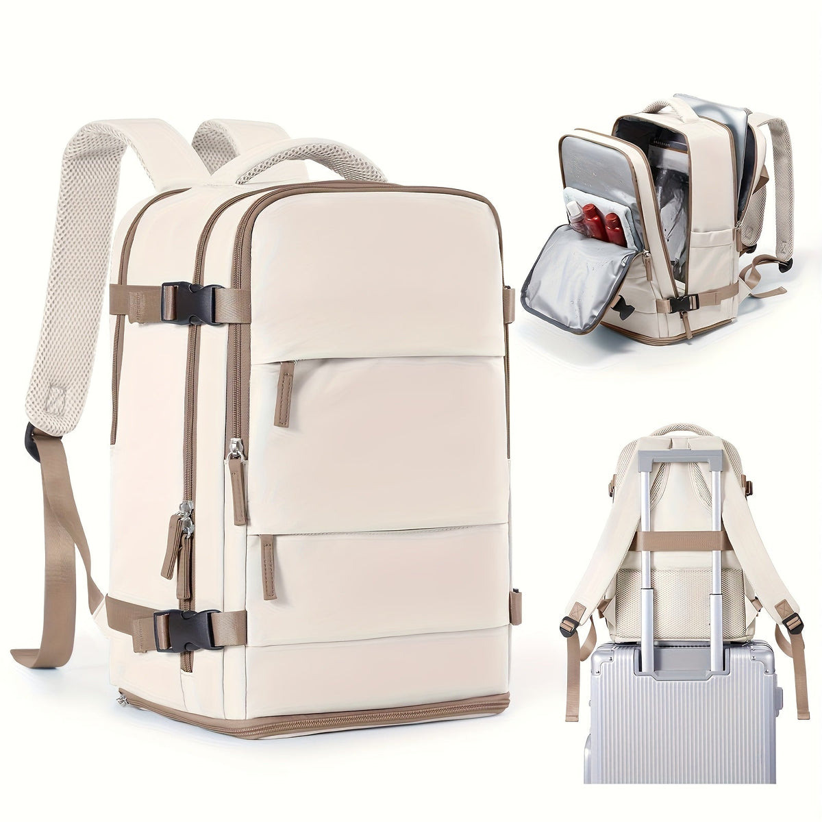 Mochila multifuncional para viajes y uso diario, con compartimento para zapatos y compartimentos impermeables