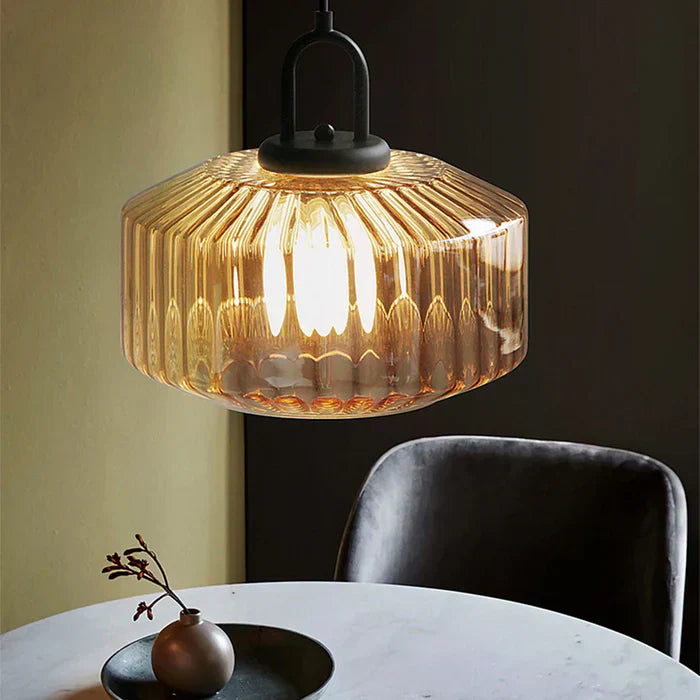 Candeeiro suspenso retro em vidro, ao estilo loft nórdico