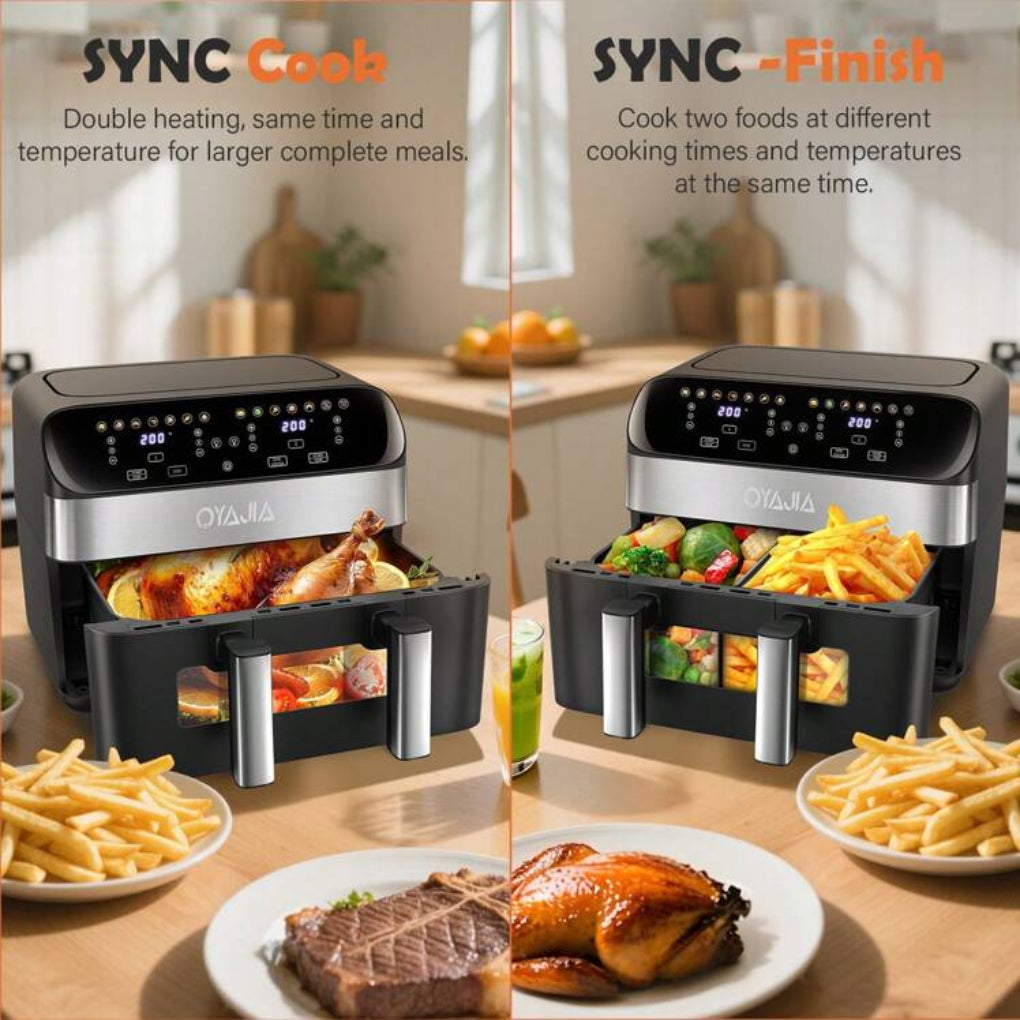 12-in-1 Air Fryer with Dual Zone and 2-Basket System