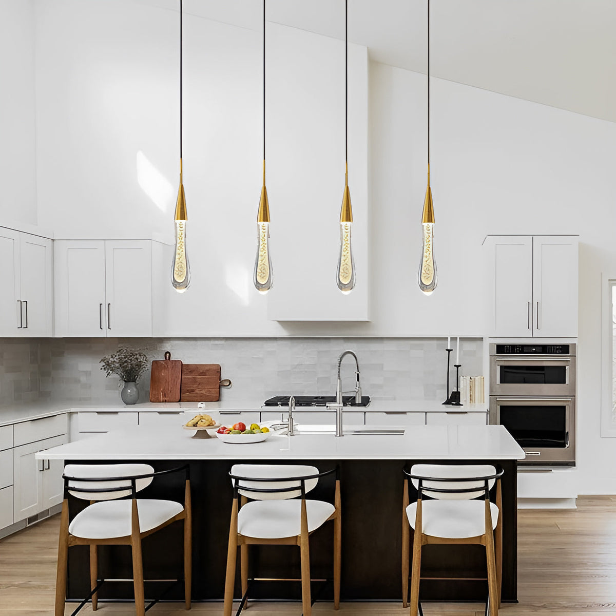 Golden Drop Crystal Pendant Light