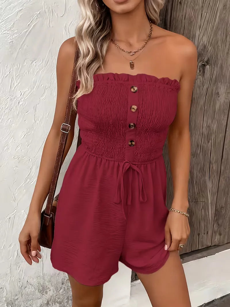 Combinaison bustier à jambes larges