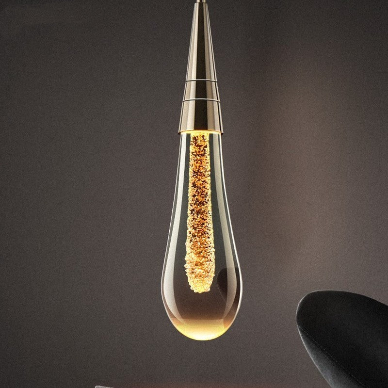 Golden Drop Crystal Pendant Light