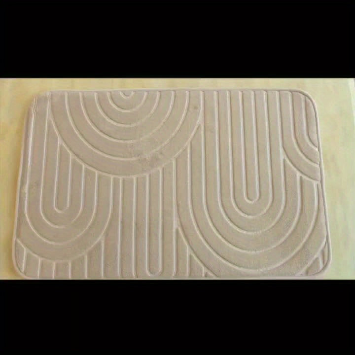 Tapis de bain géométrique antidérapant – Confortable et élégant pour votre salle de bains