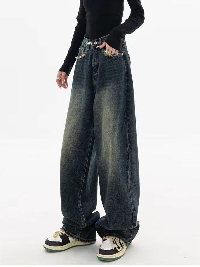 Nadja - Vintage Baggy Jeans with Washed Effect