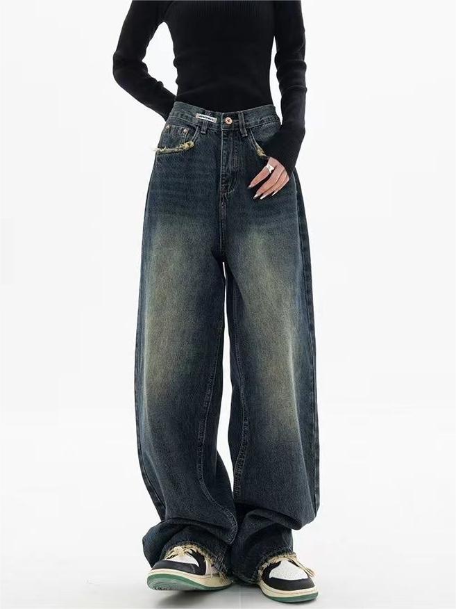 Nadja - Vintage Baggy Jeans with Washed Effect
