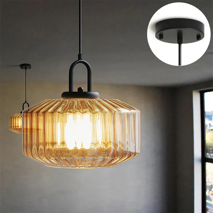 Candeeiro suspenso retro em vidro, ao estilo loft nórdico