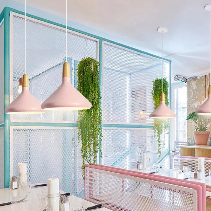 Conical Metal Pendant Lamp Macaron - Minimalistic and Stylish