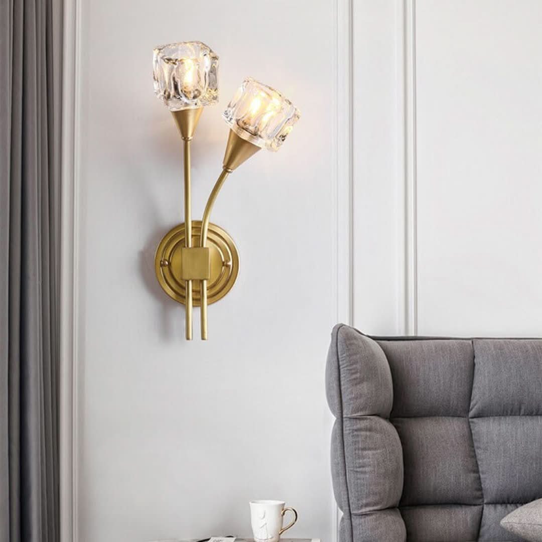 FloraLuxe - Modern flower-shaped wall lamp with two lights