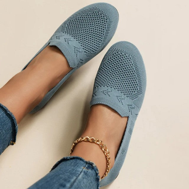 Sapatos leves sem atacadores para senhora, com malha respirável