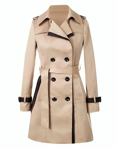 Long trench coat with belt for women - Willow