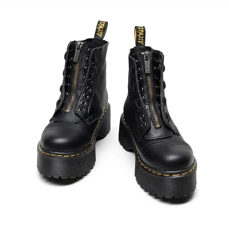Leather Boots with Thick Sole for Women - Marra