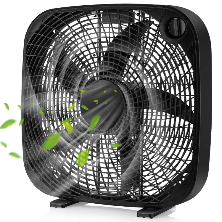 Ventilator de podea 20" - Răcire portabilă - 3 viteze - Control cu buton rotativ