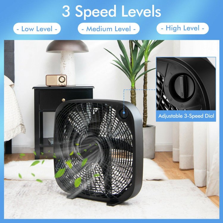 Ventilator de podea 20" - Răcire portabilă - 3 viteze - Control cu buton rotativ