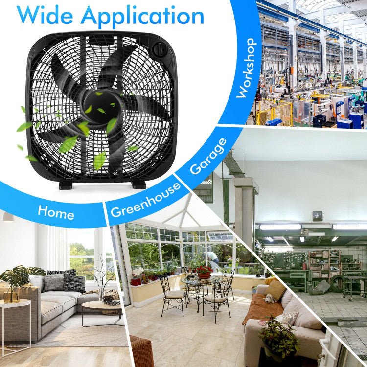 Ventilator de podea 20" - Răcire portabilă - 3 viteze - Control cu buton rotativ