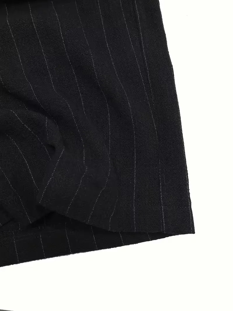 Pantalon large à rayures verticales
