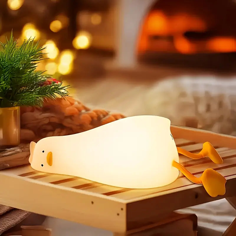 Eend-nachtlampje van zacht silicone met dimbaar licht voor de kinderkamer