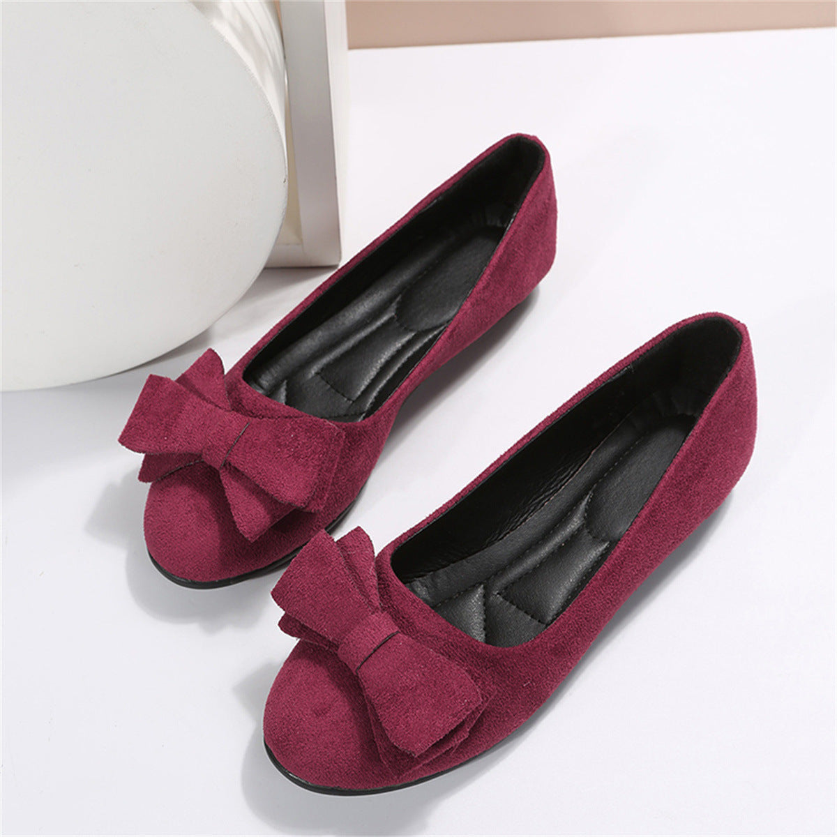 Comfort Ballerinas with Bow Detail and Soft Fit