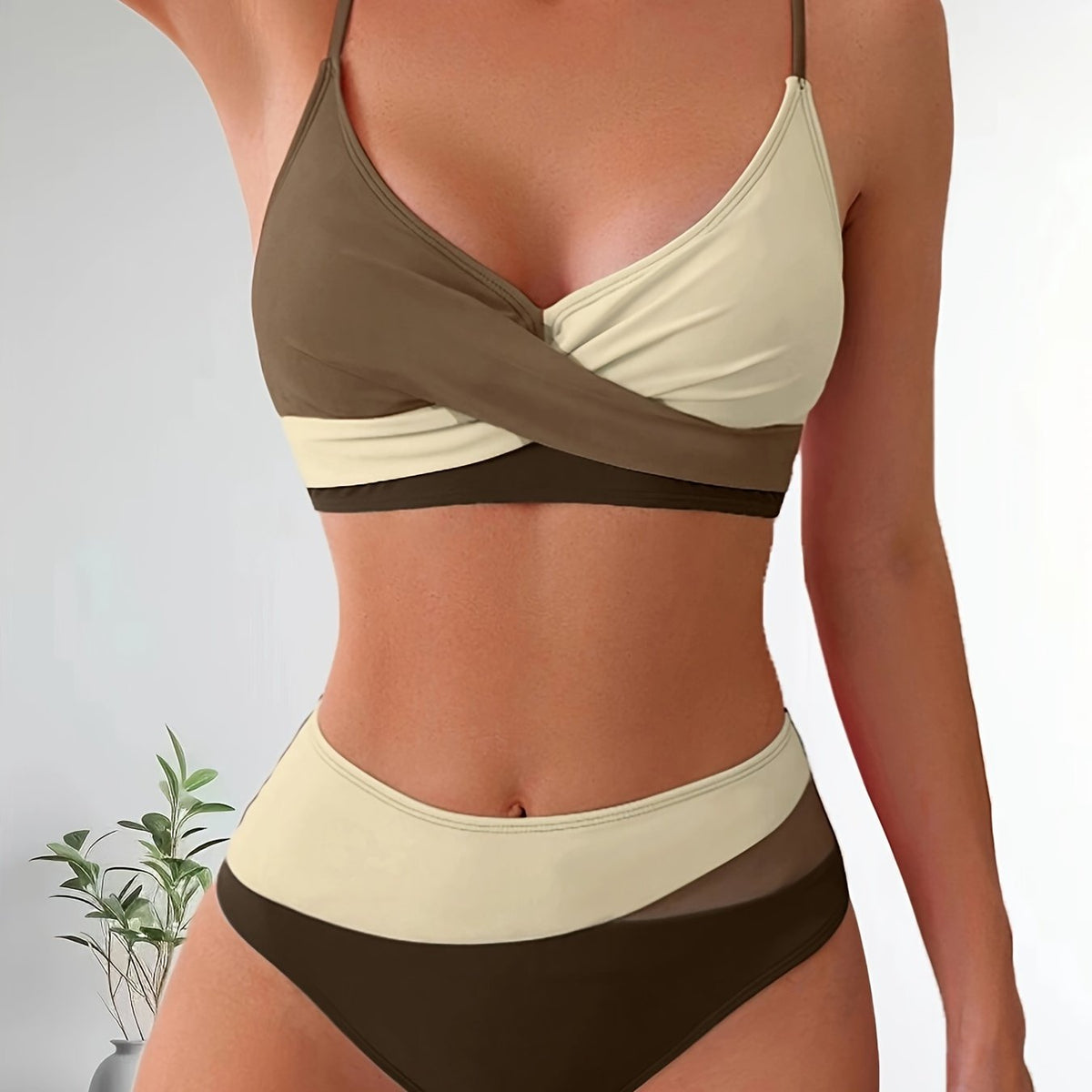 Set bikini patchwork elasticizzato e comodo da donna