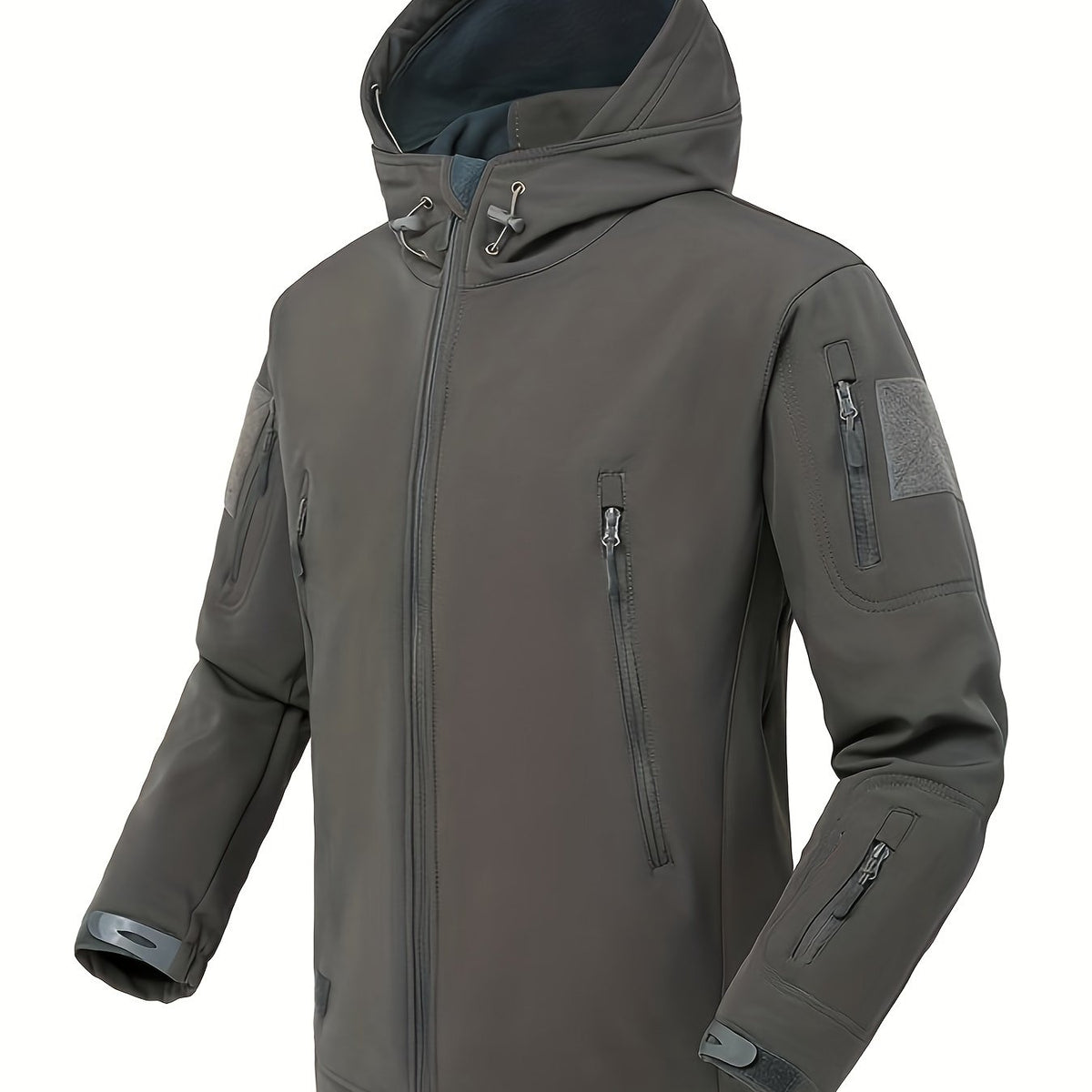 Chaqueta softshell para hombre para actividades al aire libre, con capucha y forro cálido cortavientos