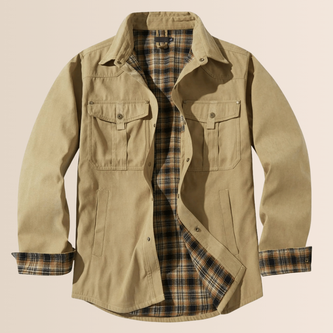 Vintage-Hemdjacke aus kariertem Flanell für Herren