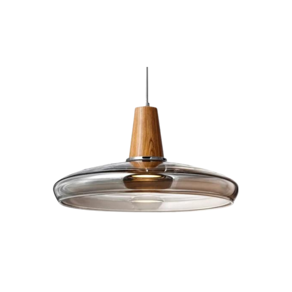 Pendant Lamp with Wood & Glass – Timeless Elegance