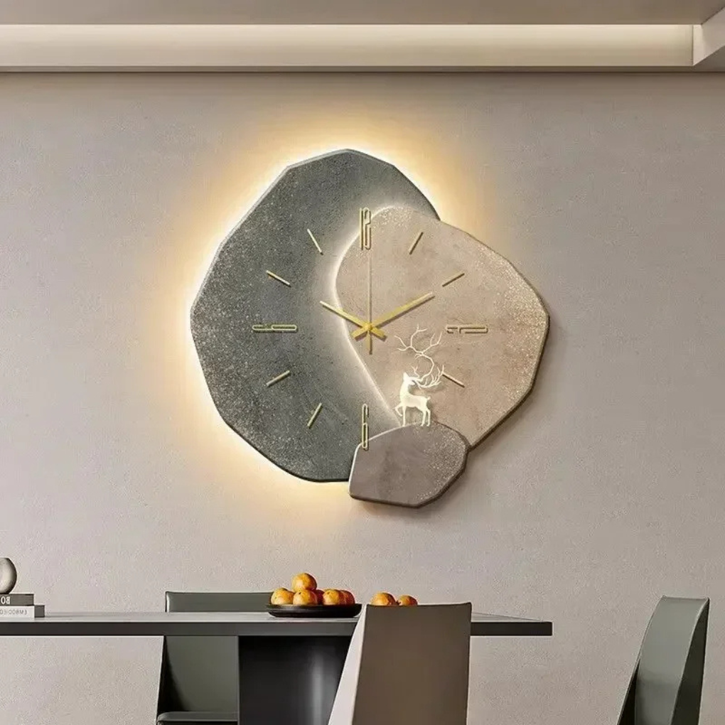Modern Minimalist Wall Clock with Light