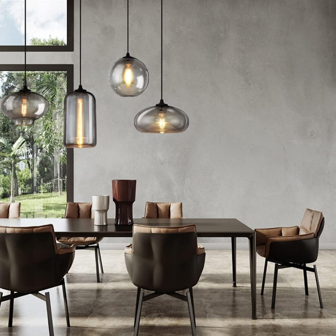 Lampada a sospensione Nordic Loft - Elegante paralume in vetro grigio