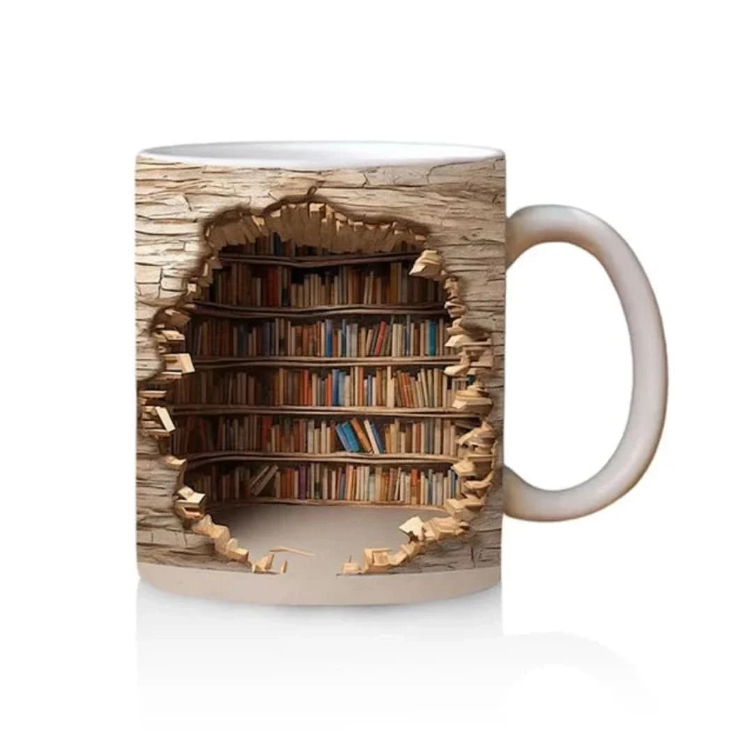 3D Bookshelf Mug