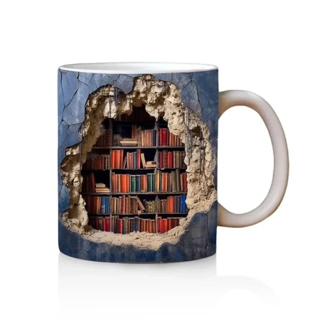 3D Bookshelf Mug
