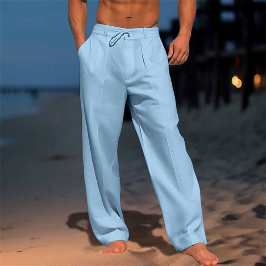 Men's Wide Casual Trousers with Drawstring