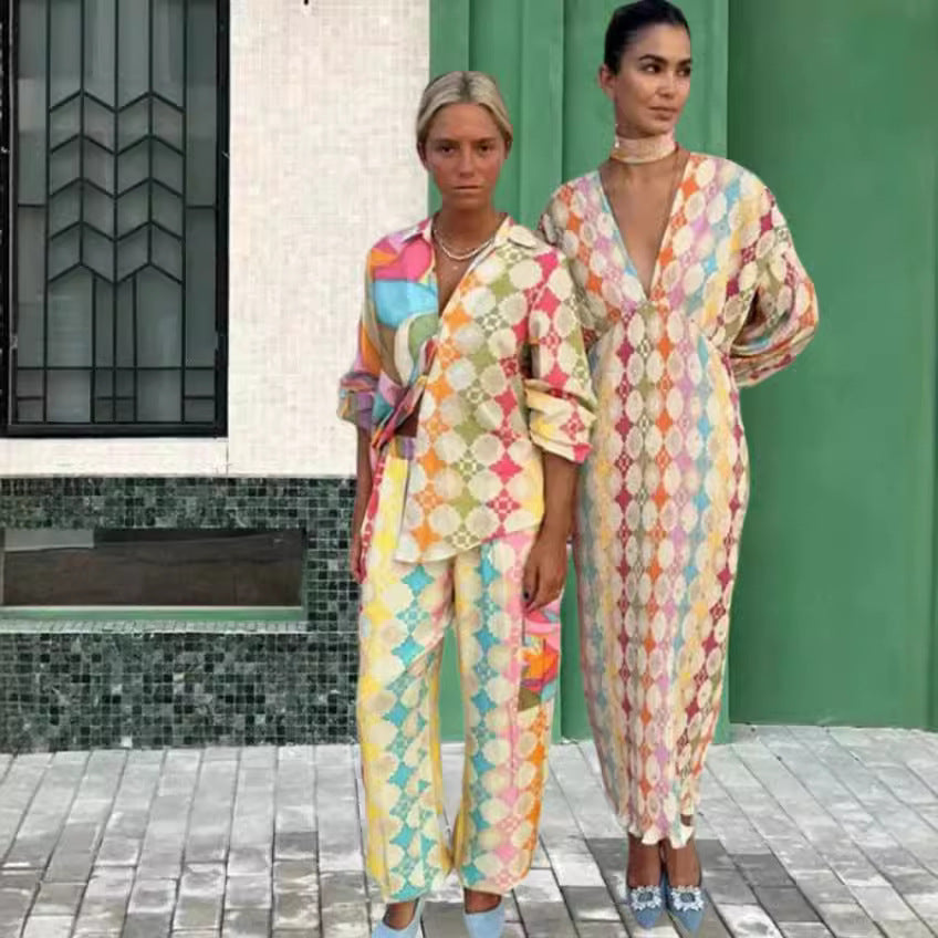 Colourful Ladies' Clothing Set for Summer