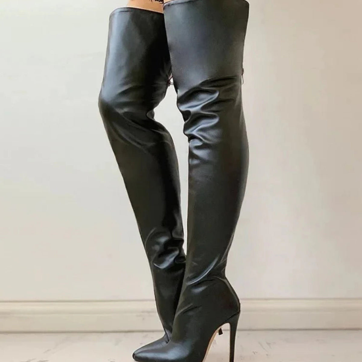 Ladies' Elegant Over-the-Knee Boots with Stiletto Heel and Zip