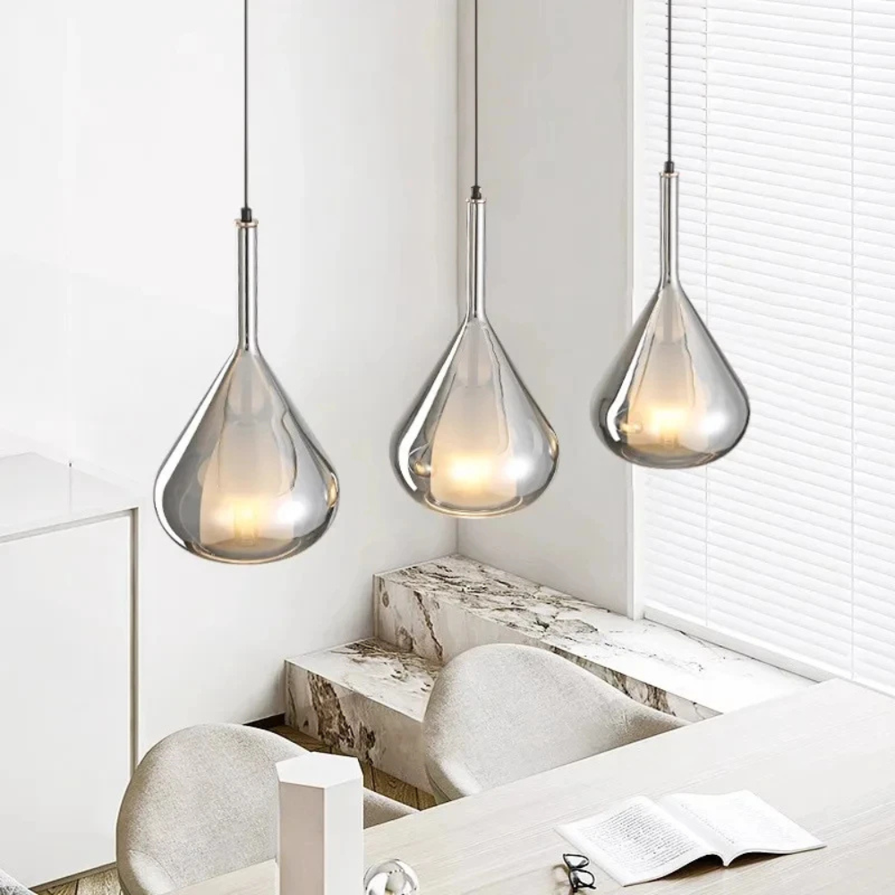 Lámpara colgante de cristal Lágrimas de luz