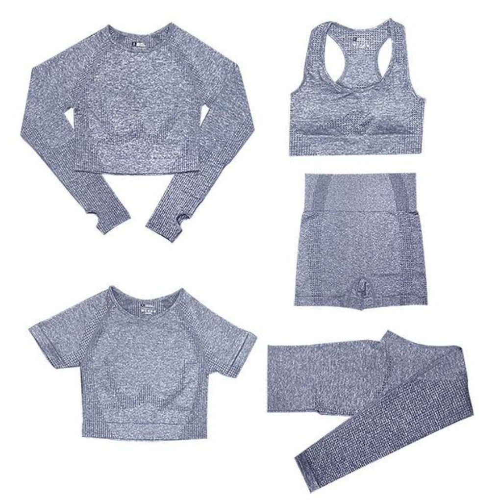 Top da donna e leggings sportivi a vita alta