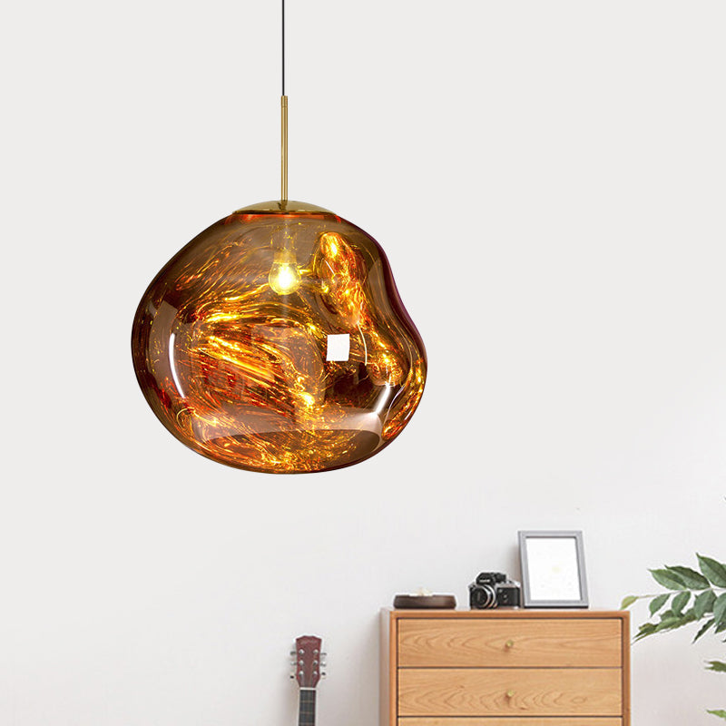 Sophie-Pendelleuchte aus silber-rotem Glas - Modernes Design