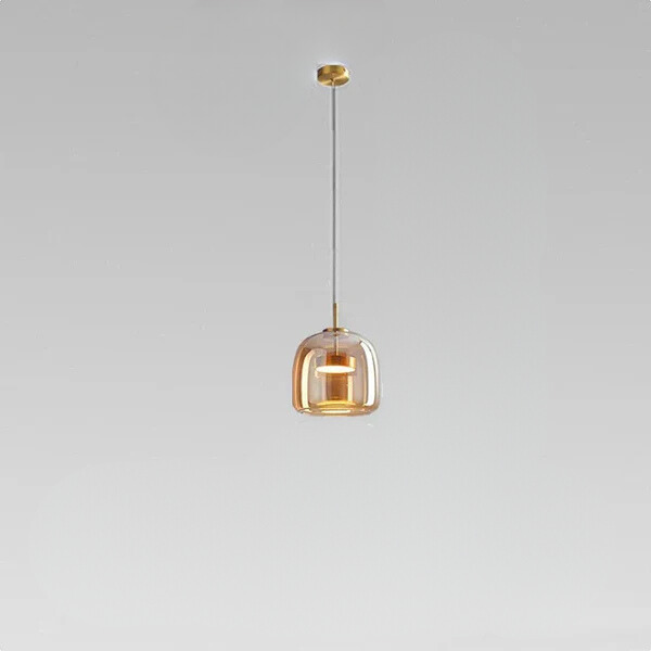 Minimalistisk pendellampe i glass - gjennomsiktig lys