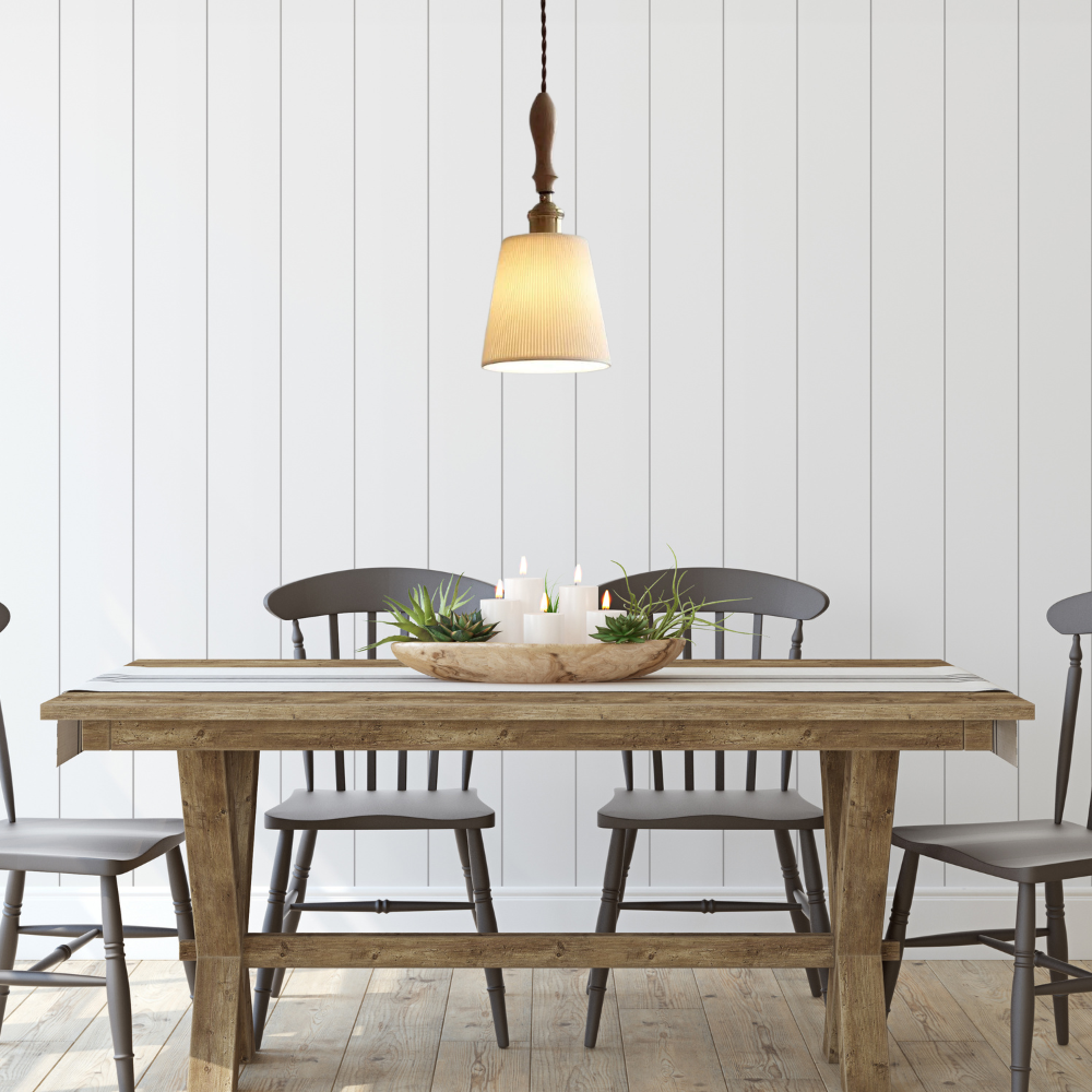 Retro Pendant Light with Ceramic and Wood - Adjustable