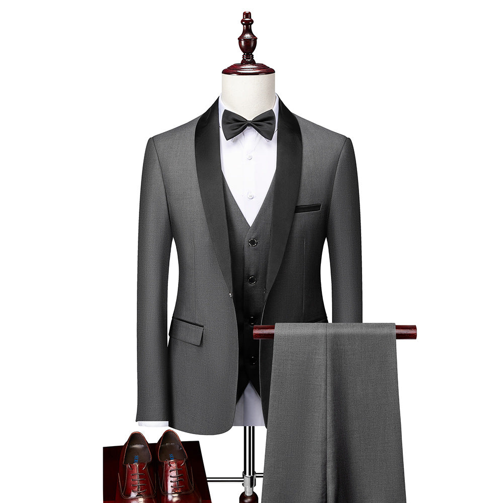 3-piece slim fit suit set for men
