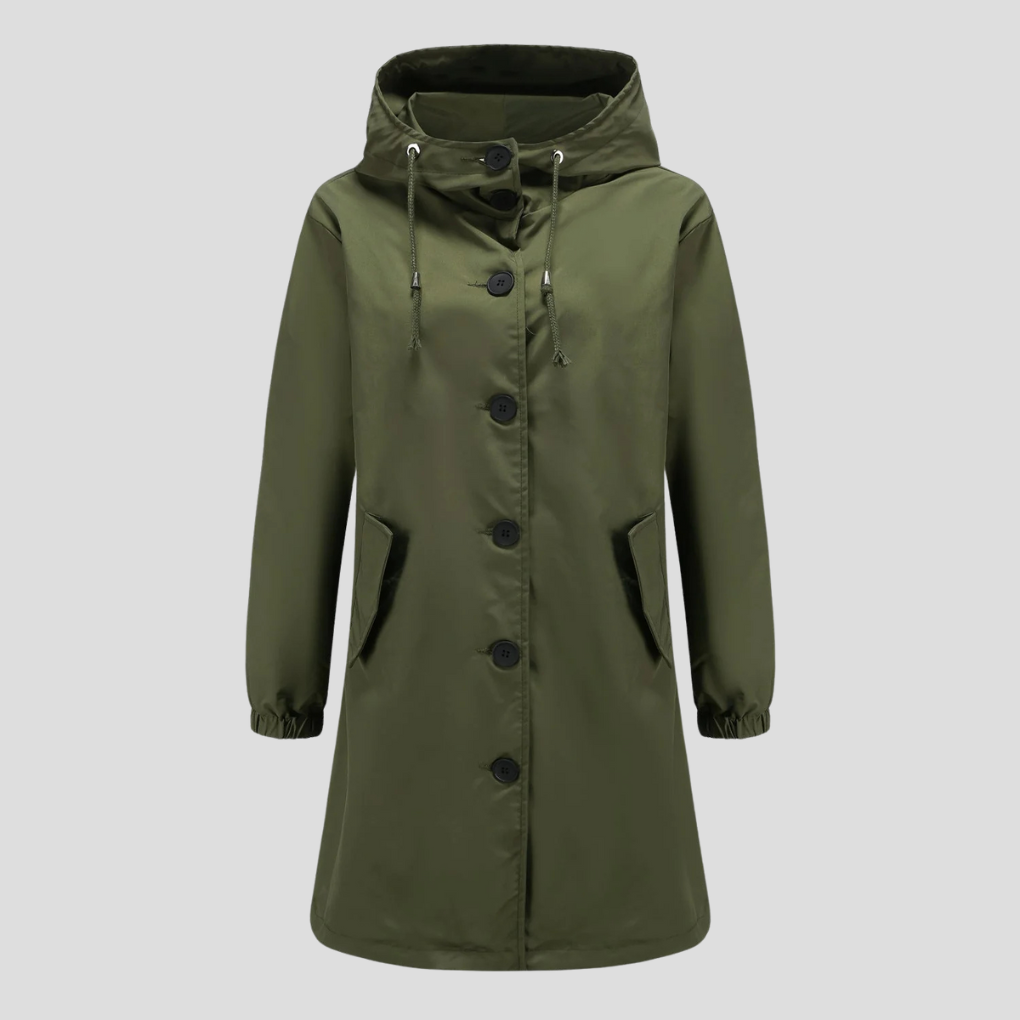Wasserdichte Regenjacke mit Kapuze für Damen