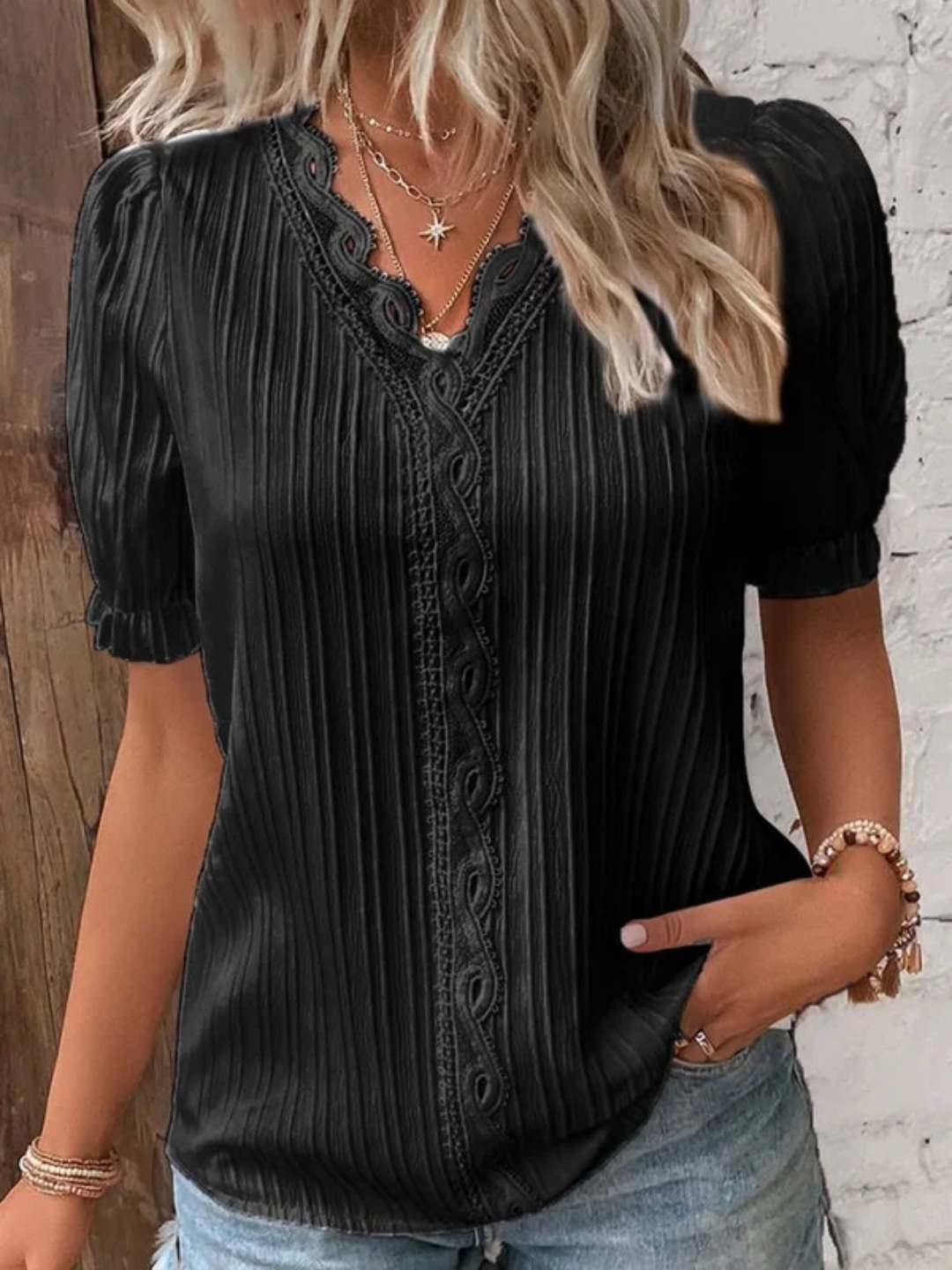 Modize - V-neck Elegant Shirt