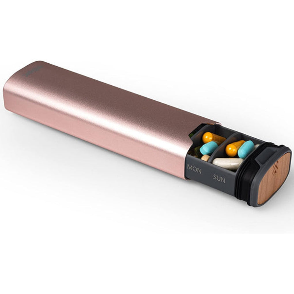 7-Day Pill Box – Stylish organiser made of aluminium and wood