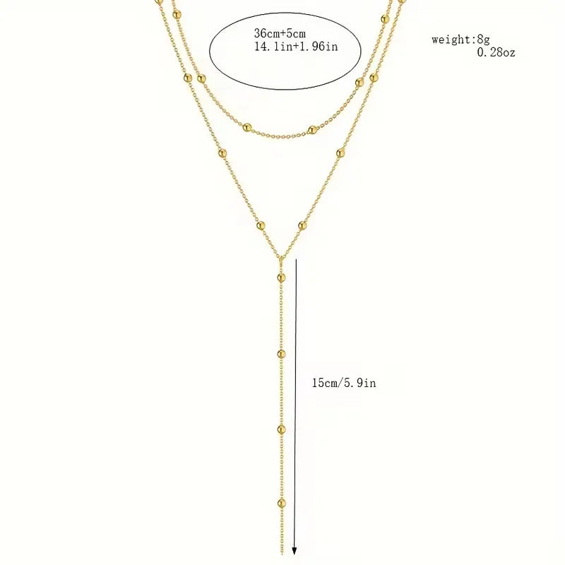 Necklace with Rice Pearls and Fringes