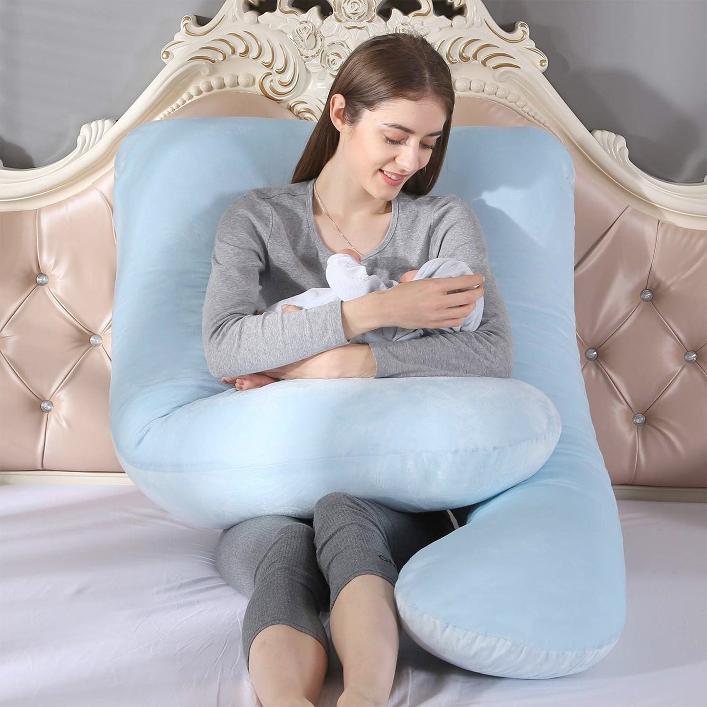 All Night Sleep Pregnancy U Pillow - Must Have for Regular Comfort & Maternity Sleep